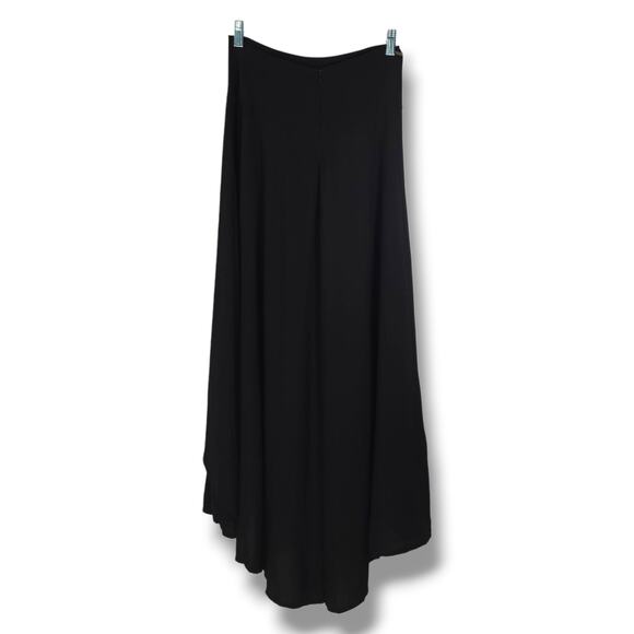 O'Neill High Low Maxi Skirt Back Zip Asym Hem Flowy Black Resort Travel Boho M - Picture 4 of 11